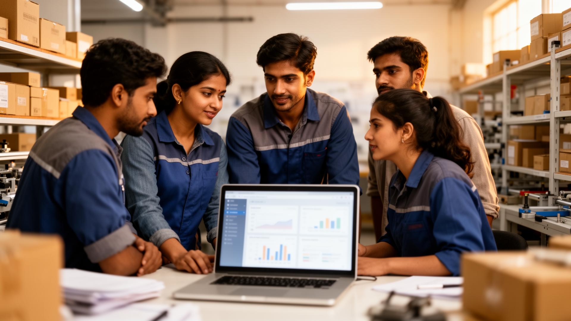 Small business team reviewing dashboards on Suktha